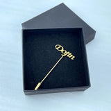 Personalized Name Collar Pin Brooch Men Stainless Steel Jewelry