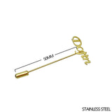 Personalized Name Collar Pin Brooch Men Stainless Steel Jewelry