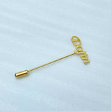 Personalized Name Collar Pin Brooch Men Stainless Steel Jewelry
