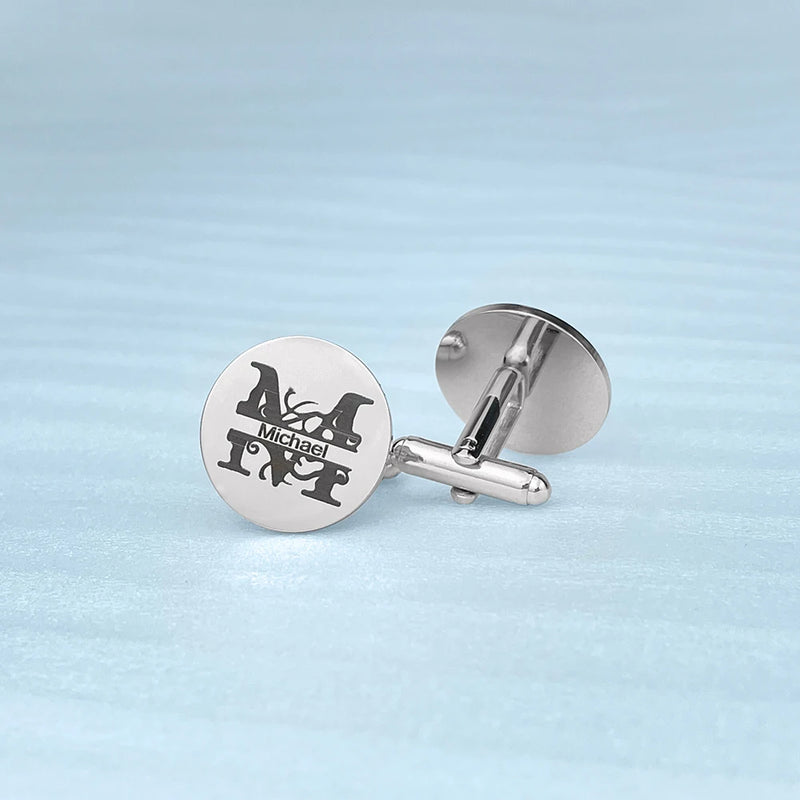 Personalized Monogram Letter Name Cufflinks for Men