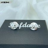 Personalized Name Brooch Lapel Buckle Stainless Steel Nameplate Collar Pins