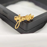 Personalized Name Brooch Lapel Pins Stainless Steel Nameplate Pendant