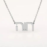 Hebrew Name Necklace Personalized Charm Pendant Women Stainless Steel Jewelry