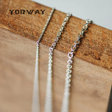 Real Rhodium Plated Flat Oval Cable Chains, 1.2-2.5mm Thin Chains