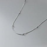 925 Sterling Silver Ball Link Choker Necklace for Women