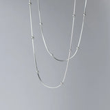 925 Sterling Silver Ball Link Choker Necklace for Women