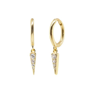 925 Silver Spike Earrings Small CZ Hoops Charm Jewelry