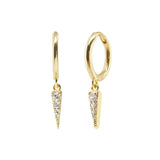 925 Silver Spike Earrings Small CZ Hoops Charm Jewelry
