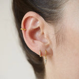 925 Silver Spike Earrings Small CZ Hoops Charm Jewelry