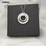 Personalized Stainless Steel Double Circle Two Name Necklace