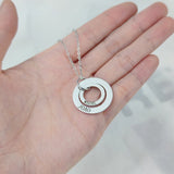 Personalized Stainless Steel Double Circle Two Name Necklace
