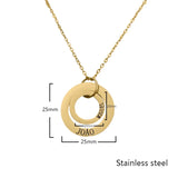 Personalized Stainless Steel Double Circle Two Name Necklace