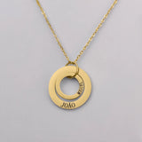Personalized Stainless Steel Double Circle Two Name Necklace