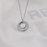 Personalized Stainless Steel Double Circle Two Name Necklace
