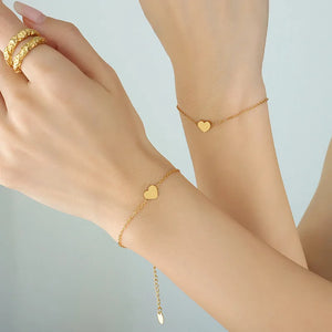 Heart Charms Bracelets Women Waterproof Stackable Bracelet