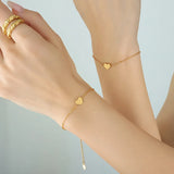 Heart Charms Bracelets Women Waterproof Stackable Bracelet