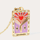 Stainless Steel Tarot Pendant Necklace Star Moon Strength