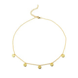 925 Silver 14k Yellow Plated Round Disc Coin Station Necklace