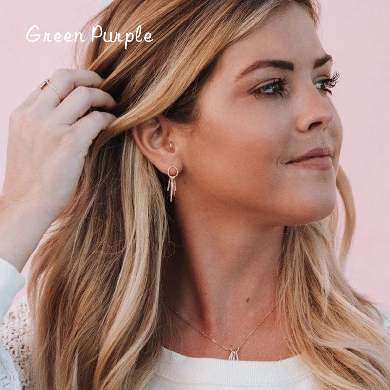 Dainty Tassel Earrings 14k Filled Boho Vintage Pendientes