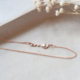 Customize Sideways Name Necklace Stainless Steel Chain Personalized Gift
