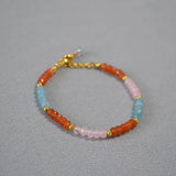 Tiny Multicolor Agate Beads Bracelet for Women