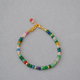 Tiny Multicolor Agate Beads Bracelet for Women