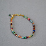 Tiny Multicolor Agate Beads Bracelet for Women