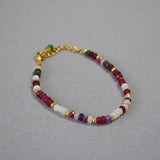 Tiny Multicolor Agate Beads Bracelet for Women