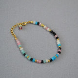 Tiny Multicolor Agate Beads Bracelet for Women