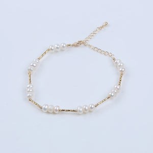 Valentine Charm Silver Pearl Bracelet for Women