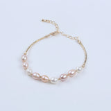 Valentine Charm Silver Pearl Bracelet for Women