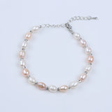 Valentine Charm Silver Pearl Bracelet for Women