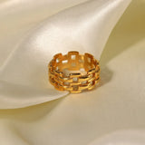 Hollow Chain Ring 18K Plated Stainless Steel Jewelry