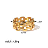 Hollow Chain Ring 18K Plated Stainless Steel Jewelry
