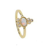 Dainty Fire Opal Thin cz Ring Zircon Ring Stackable Wedding Rings