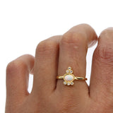 Dainty Fire Opal Thin cz Ring Zircon Ring Stackable Wedding Rings