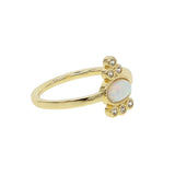 Dainty Fire Opal Thin cz Ring Zircon Ring Stackable Wedding Rings
