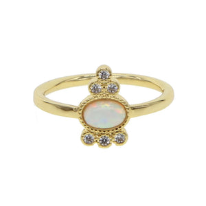 Dainty Fire Opal Thin cz Ring Zircon Ring Stackable Wedding Rings