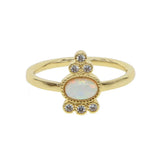 Dainty Fire Opal Thin cz Ring Zircon Ring Stackable Wedding Rings