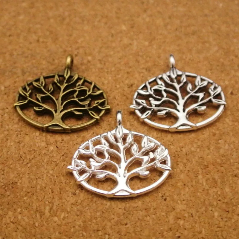 100pcs 27mm Life Tree Pendant For DIY Bracelets Necklaces
