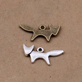 300pcs Vintage Fox Charms Pendants DIY Jewelry Making 22*11mm