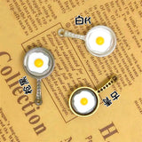 50pcs Pan Charms with Fried Eggs for Bracelet & Necklace DIY