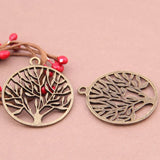 50pcs Antique Bronze Tree of Life Charms for Jewelry Making DIY Craft