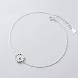 925 Sterling Silver Daisy Anklets for Women Girls