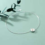 925 Sterling Silver Daisy Anklets for Women Girls