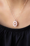 Daisy Baguette Pendant Necklace 925 Sterling Silver Flower Charm