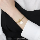 Daisy Sun Flower Pearl Bracelet Women Party Banquet Jewelry Gift