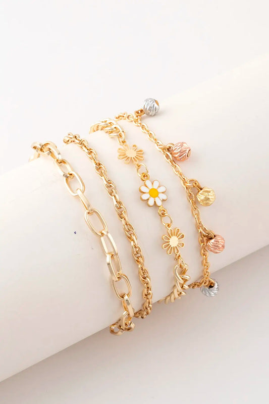 Daisy Figured 4 Pcs Bracelet Set, Steel, Accessory, Daily & Special Day's