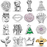 Daisy Flower Bee Girl Boy Tree butterfly Bow Locket Charm 925 Sterling Beads