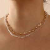 Daisy Flower Clavicle Chain Necklace Butterfly Pearl Choker